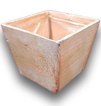 Holztopf 17x17x12cm Pink gew.