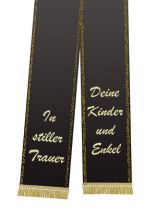 Trauerband bedruckt 125mm x 75cm schwarz
