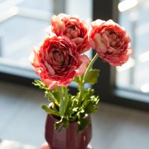 Artikel Künstliche Ranunkeln aus Seidenstoff 51 cm Rosa-Grün 3 Stück