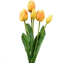 Artikel Orange Gelb Tulpen Deko Real Touch Kunstblumen 49cm 5St