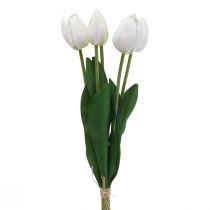 Artikel Weiße Tulpen Deko Real Touch Kunstblumen Frühling 49cm 5 St