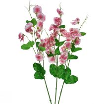 Kunstblumen Rosa Weiß Wicke Vicia Gartenblumen 61cm 3St