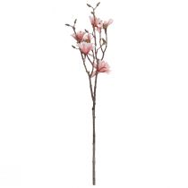 Magnolienzweig mit 6 Blüten Magnolie künstlich Lachs 84cm