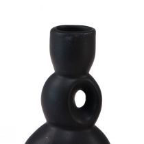 Artikel Kerzenhalter Keramik Schwarz 13cm 2er-Set