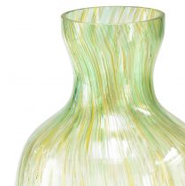 Artikel Deko Vase Glas Blumenvase Gelb Grün Muster Ø10cm H25cm