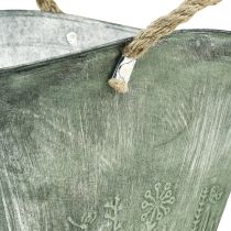 Artikel Blumentopf mit Griffen Tasche Metall Jute 24,5×17×15,5cm