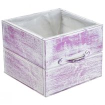 Artikel Pflanzschublade 2er-Set Holz Rosa Weiss mit Griff 12 cm und 15 cm für Dekoration und Bepflanzung