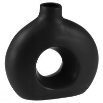 Artikel Vase Modern Keramik Schwarz Modern Oval 21×7×20cm