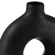 Artikel Keramik Vase Schwarz Oval 21×7×20cm Modern für Trockendekoration