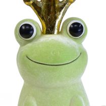 Artikel Dekofrosch, Froschkönig, Frühlingsdeko, Frosch mit Goldkrone Hellgrün 40,5cm
