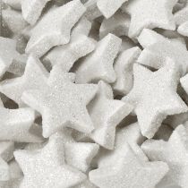 Artikel Streusterne mit Glitter aus Kunststoff, 2.5 cm, Creme, 96 Stück