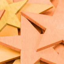 Artikel Holzsterne Streudeko Orange Ø3,5/5,5/7cm 48 Stück