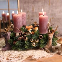 Artikel Altrosa Stumpenkerzen 70×120mm, durchgefärbt, 4er Set, Deko-Kerzen für Hochzeit & Zuhause