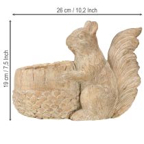 Artikel Übertopf Steinguss Eichhörnchen-Motiv, 26x14x19 cm, Braun/Grau für drinnen und draussen