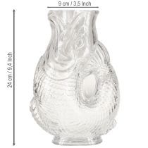 Artikel Vase aus Glas in dekorativer Fischform für harmonische Raumgestaltung 24,5cm