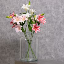 Artikel Künstliche Lilien 67 cm Rosa Doppelpack aus Polyester und Kunststoff