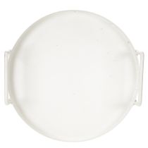 Artikel Pflanzschale aus Metall, rund, Weiss, 18 cm, für Haus und Garten