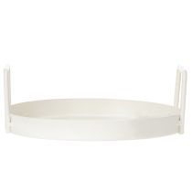 Artikel Pflanzschale aus Metall, rund, Weiss, 18 cm, für Haus und Garten