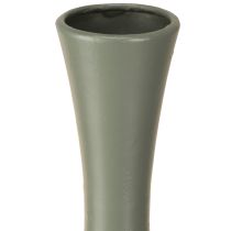Artikel Vase Metall Mattgrün geschwungene Form 33 cm für Innenbereich
