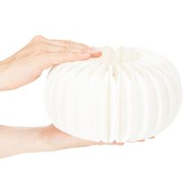 Artikel Wabenpapier Kürbis rund 24 cm weiss für Trockenblumen und Herbstdeko, 4 Stück