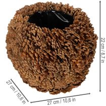 Artikel Deko-Übertopf aus Tannenzapfen 27 cm rund naturbraun