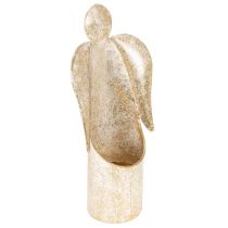 Artikel Kerzenhalter Engel aus Metall in Gold, 27 cm hoch