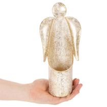 Artikel Kerzenhalter Engel aus Metall in Gold, 27 cm hoch