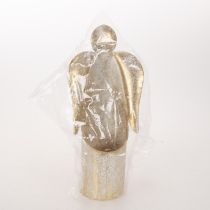 Artikel Kerzenhalter Engel aus Metall in Gold, 27 cm hoch