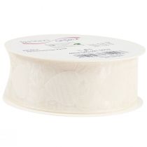 Artikel Organzaband Creme Dekoband Herzen 40mm 15m