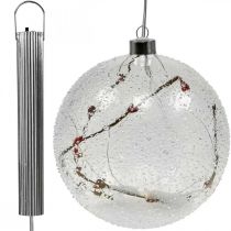 Artikel LED Weihnachtskugel aus Glas mit Lichterkette und Herzen Ø 15 cm