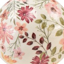 Artikel Keramik Kugel mit Blumen Keramik Deko Steingut 12cm