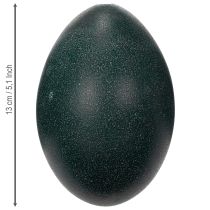 Artikel Dekoratives Emu-Ei aus Naturmaterial, 13 cm Höhe, 9 cm Durchmesser, tiefgrün, für Oster- und Wohnraumdekoration