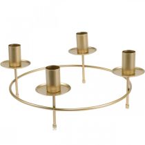 Artikel Kerzenring für Stabkerzen aus Metall Gold Ø28cm H11cm 2 Stück