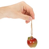 Artikel Herbstdeko Apfel 5cm aus Keramik zum Hängen, 4er-Set