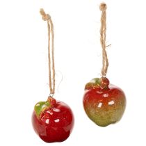 Artikel Herbstdeko Apfel 5cm aus Keramik zum Hängen, 4er-Set