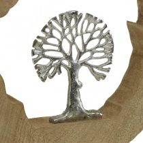 Baum Tischdeko Holz zum Stellen Mangoholz Natur, Metall 32×5×34cm