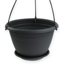 Artikel Blumenampel Kunststoff Ø30cm Anthrazit mit Aufhänger
