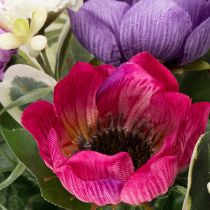 Artikel Künstlicher Blumenstrauss mit Anemonen, Frühlingsdeko, 26 cm, mehrfarbig