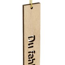 Artikel Holzanhänger mit Trauerspruch 16×2,5cm Natur Olivgrün 12 Stk.