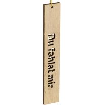 Artikel Holzanhänger mit Trauerspruch 16×2,5cm Natur Olivgrün 12 Stk.
