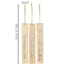 Artikel Anhänger Holz mit Trauerspruch Holzhänger 16×2,5cm 12 St