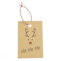 Artikel Weihnachtsanhänger aus Karton 5,5x8,5cm Rentiermotiv zum Basteln 4 Stk mit Kordel