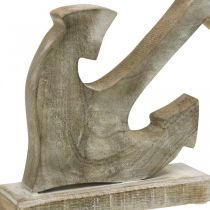 Artikel Anker aus Holz 22cm Naturfarben Weiss Shabby Chic