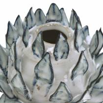 Dekovase Artikschocke Keramik Blau, Weiß Ø9,5cm H9cm