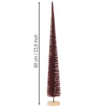 Artikel Dekorativer schlanker Kunst-Tannenbaum auf Holzsockel 60 cm Rot