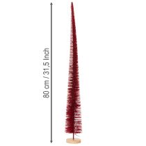Artikel Deko-Tannenbaum aus Kunststoff schlank mit Holzfuss 80 cm rot