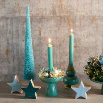 Artikel Tannenbaum Kunstbaum schlank 40cm türkis mit Holzfuss