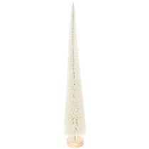 Artikel Tannenbaum Dekobaum aus Kunststoff mit Holzfuss, 40 cm, weissgrau, Set mit 3 Stück für saisonale Dekoration