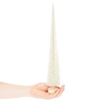 Artikel Tannenbaum Dekobaum aus Kunststoff mit Holzfuss, 40 cm, weissgrau, Set mit 3 Stück für saisonale Dekoration