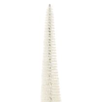 Artikel Tannenbaum Dekobaum aus Kunststoff mit Holzfuss, 40 cm, weissgrau, Set mit 3 Stück für saisonale Dekoration